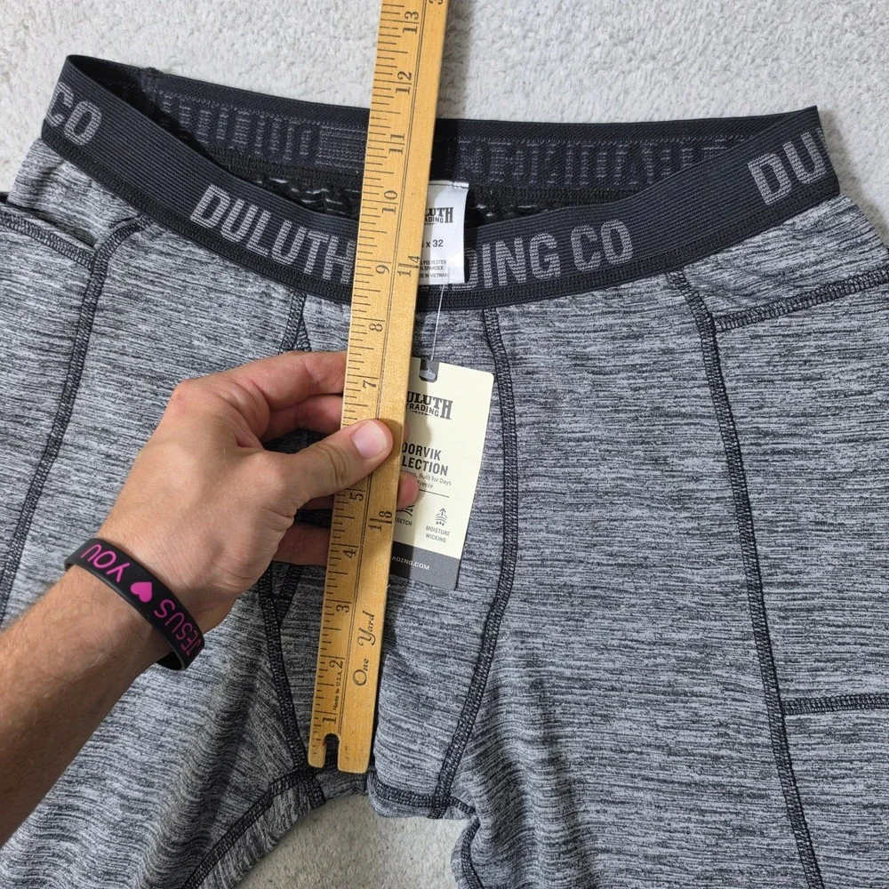 NEW Duluth Trading Base Layer Pants Mens M 32 Grey Noorvik Stretch Pocket 30635